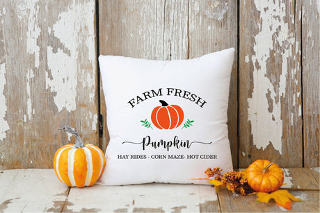 Pumpkin Decor, Fall Decor, Thanksgiving Pillow, Farm Fresh Pumpkin Pillow, Fall Farmhouse Throw Pillow, Fall Pillow, Pumpkin, Fall, Autumn - Arria Home