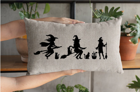 Halloween Pillow, Witch Pillow, Fall Decor, Halloween Decor, Autumn Decor, Witches Decor, Decorative Witch Pillow, Fall Farmhouse Pillowcase - Arria Home