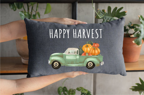 Happy Harvest Pillow Cover, Fall Decor, Thanksgiving Decor, Fall Farmhouse Pillow, Fall Outdoor Decor, Fall Decoration, Autumn Decor, Fall - Arria Home