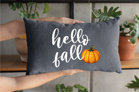 Hello Fall Pillow, Fall Decor, Thanksgiving Decor, Pumpkin Pillow, Fall Farmhouse Pillow, Fall Pillow, Thanksgiving Pillow, Autumn, Pumpkin - Arria Home