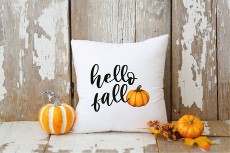 Hello Fall Pillow, Fall Decor, Thanksgiving Decor, Pumpkin Pillow, Fall Farmhouse Pillow, Fall Pillow, Thanksgiving Pillow, Autumn, Pumpkin - Arria Home