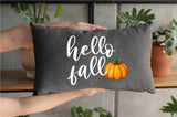 Hello Fall Pillow, Fall Decor, Thanksgiving Decor, Pumpkin Pillow, Fall Farmhouse Pillow, Fall Pillow, Thanksgiving Pillow, Autumn, Pumpkin - Arria Home