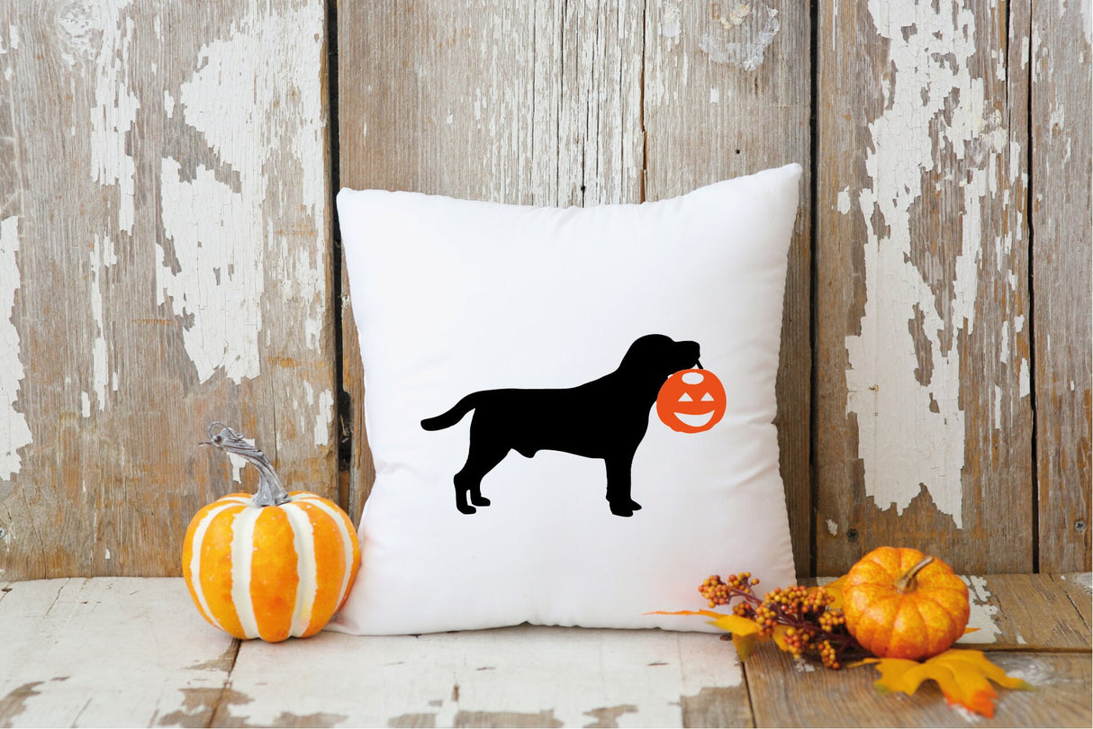 Halloween Pillow, Dog Pumpkin Decor, Fall Dog Pillow Cover, Autumn Pillow, Fall Farmhouse Pillow, Halloween Decor, Dog Mom, Dog Dad Pillow - Arria Home