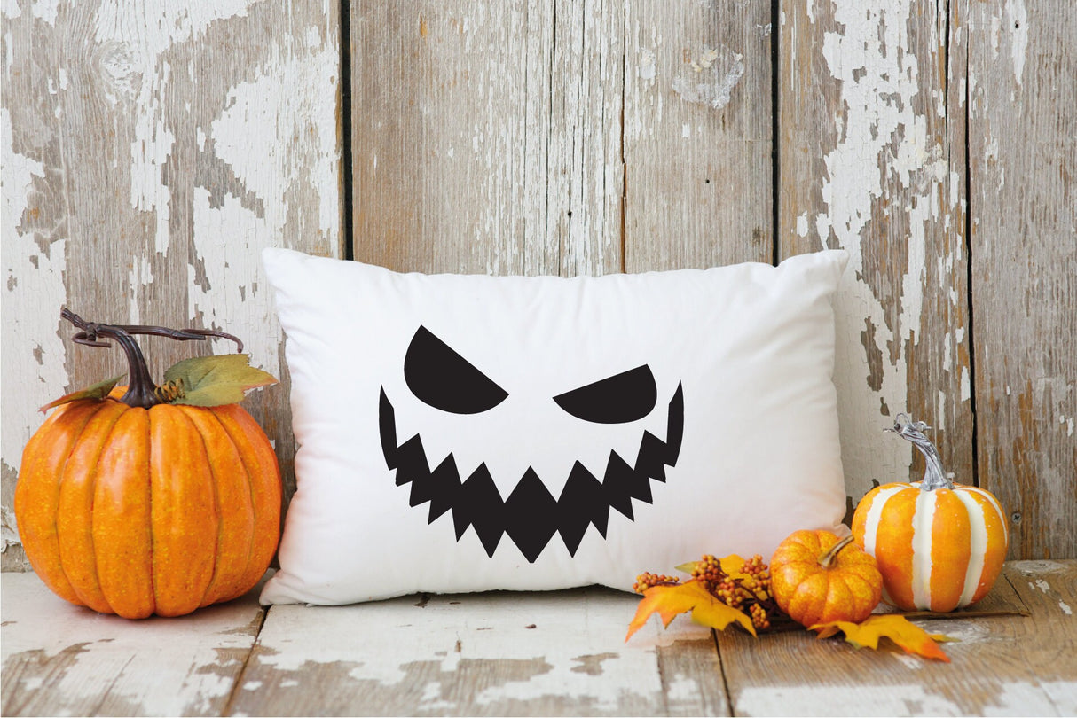 Halloween Pillow, Pumpkin Pillow Cover, Pumpkin Face Pillow, Spooky Decor, Halloween Decor, Pumpkin Throw Pillow, Fall Pumpkin Decor Pillow - Arria Home