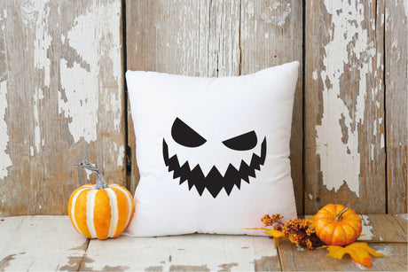 Halloween Pillow, Pumpkin Pillow Cover, Pumpkin Face Pillow, Spooky Decor, Halloween Decor, Pumpkin Throw Pillow, Fall Pumpkin Decor Pillow - Arria Home