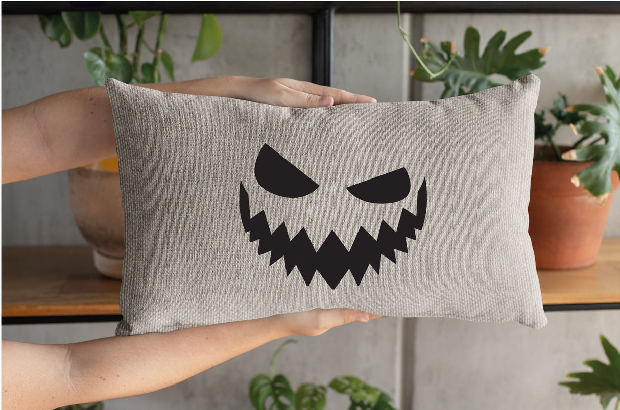 Halloween Pillow, Pumpkin Pillow Cover, Pumpkin Face Pillow, Spooky Decor, Halloween Decor, Pumpkin Throw Pillow, Fall Pumpkin Decor Pillow - Arria Home