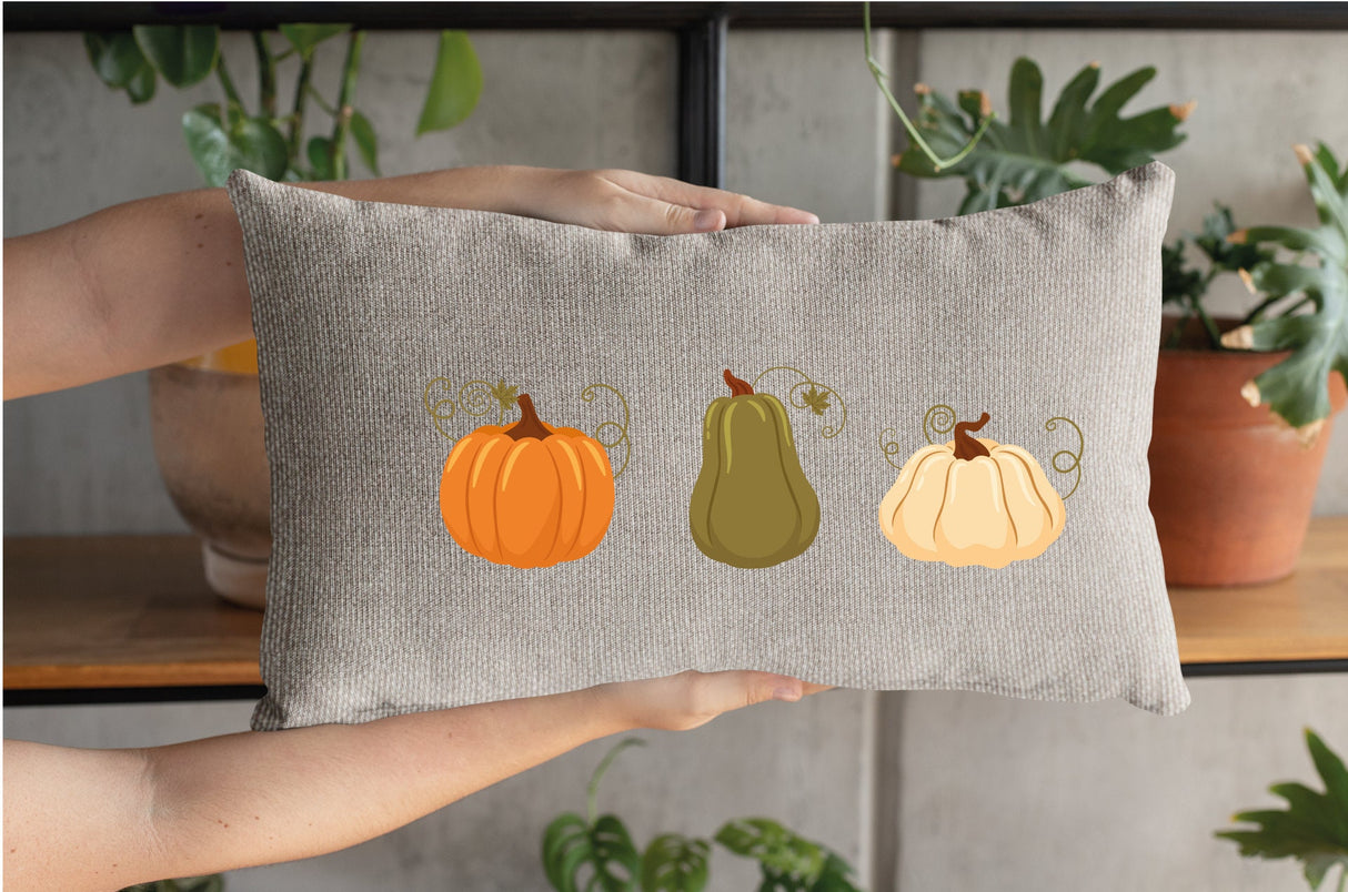 Pumpkins Pillow, Fall Decor, Pumpkin Pillow Cover, Pumpkins Decor, Colorful Pumpkin, Fall Outdoor Pillow, Farmhouse Decor, Thanksgiving Gift - Arria Home