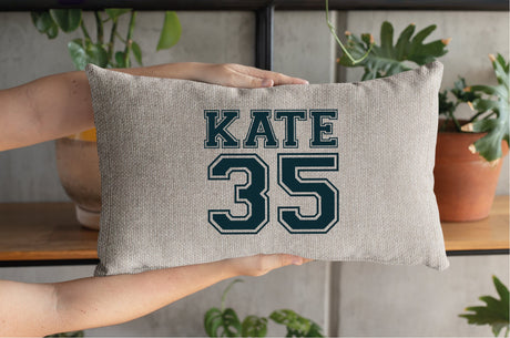 Personalize Sports Pillow, Sports Pillow Cover, Basketball, Football, Soccer, Baseball, Name Pillow Cover, Number Pillow, Name Pillow, Decor - Arria Home