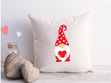 Gnome Heart Pillow, Valentine Pillow, Garden Gnome Heart, Valentines Day Decor, Gift For Her, Valentine Craft, Couple Gift, Valentine Gift - Arria Home