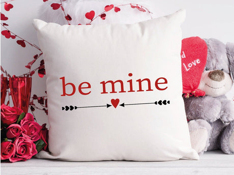 Red Valentine Pillow, Be Mine Pillow, Personalize Love Pillow, Valentines Day Decor, Valentine Craft, Valentine Rustic Gift, Farmhouse Gift - Arria Home