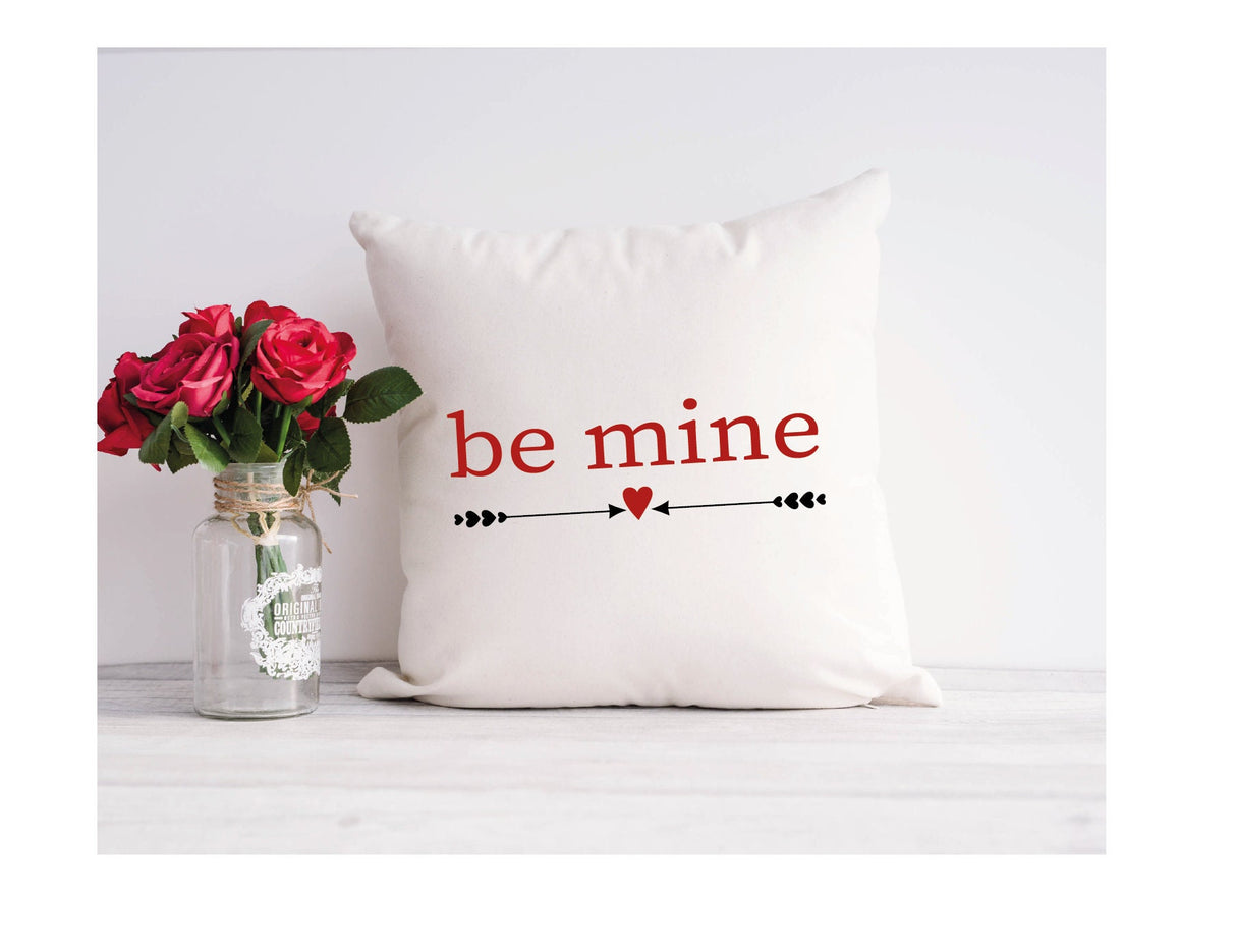 Red Valentine Pillow, Be Mine Pillow, Personalize Love Pillow, Valentines Day Decor, Valentine Craft, Valentine Rustic Gift, Farmhouse Gift - Arria Home