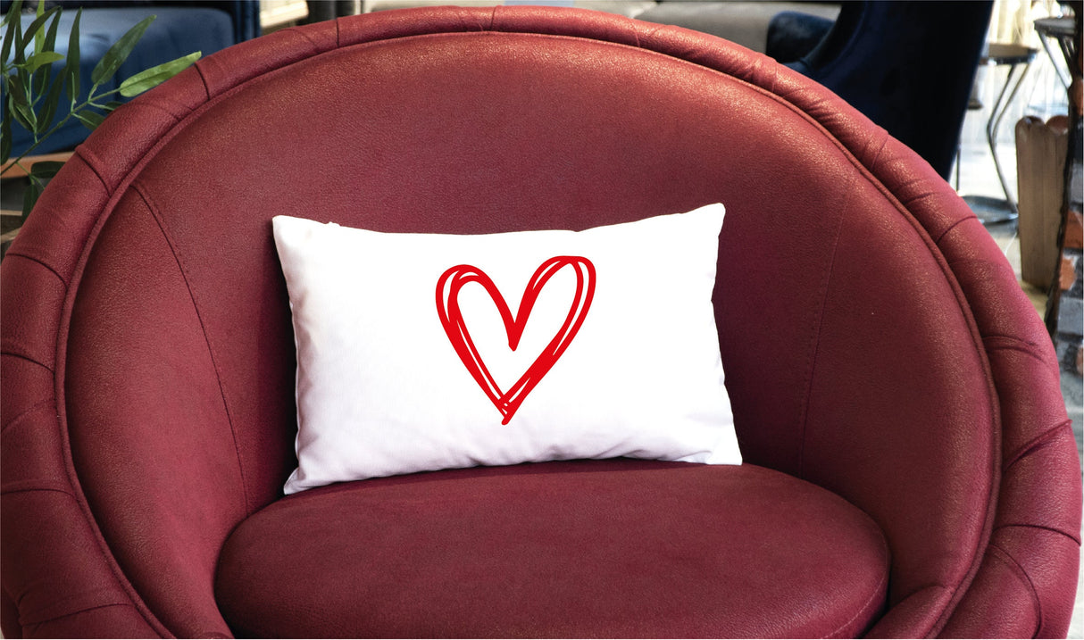 Heart Pillow, Love Lumbar Pillow, Valentine Throw Pillow, Valentine Gift, Gift For Her, Gift for Him, Valentines Day Decor, Personalize Gift - Arria Home