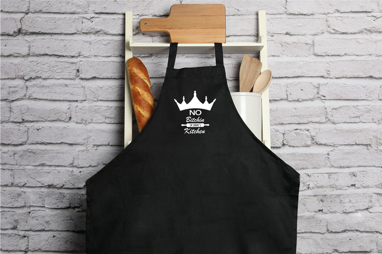 Personalize Apron for Women, No Bithin my Kitchen, Name Apron, Gift For Girlfriend, Gift For Her, Presend for Wife, Valentines Day Gift Idea - Arria Home