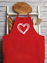 Double Heart Apron, Love Heart Custom Apron, Cute Apron, Present for Mom, Gift for Her, Valentine Apron, Valentine Gift Idea, Personalize - Arria Home