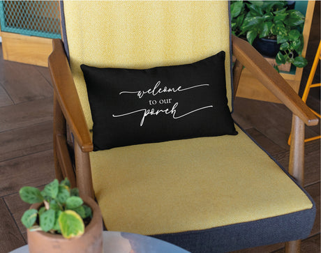 Porch Life Pillow, Outdoor Decor, Bench Cushion, Farmhouse Decor, Personalize Pillow, Custom Pillow Cover, Welcome to Our Poch Pillow, Gift - Arria Home