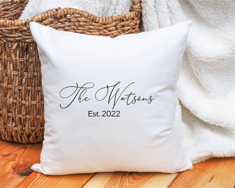 Custom Name Pillow, Personalize Family Name Pillow, Last Name Pillow Cover, Anniversary Gift, Wedding Gift, Housewarming Gift, Decor Gift - Arria Home