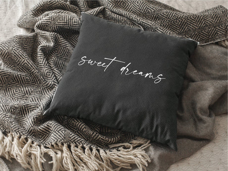 Sweet Dreams Pillow - 11 Color Options - Personalize Pillow, Caligraphy Decor, Anniversary Gift, Housewarming Gift, Valentines Day Decor - Arria Home