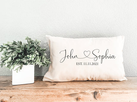 Valentine Personalize Pillow Cover, Valentine Cushion, Custom Couple Pillow, Couple Gift, Present for Wife, Gift for Her, Personalize Gift - Arria Home