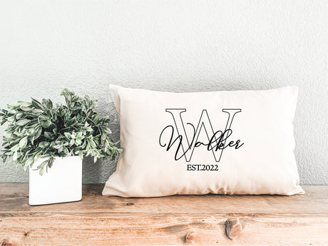 Personalize Name Calligraphy Pillow Cover, Custom Last Name Pillow, Valentine Gift, Wedding Gift, Anniversary Gift, Engagement Gift, Gift - Arria Home