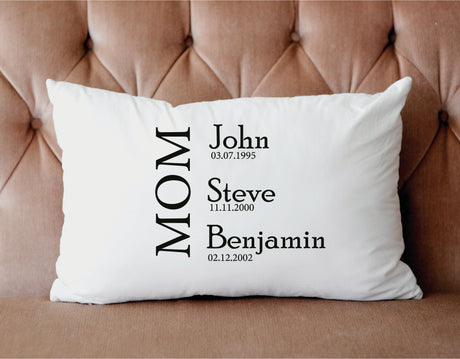 Personalized Kids Name Pillow, Mom Gift, Custom Decorative Pillow, Gift for Mother, Mothers Day Gift, Children Pillow, Personalized Gift - Arria Home