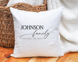 Personalized Family Name Pillow Cover, Custom Last Name Pillow Cover, Anniversary Gift, Family Gift, Housewarming Gift, Rustic Home Decor - Arria Home