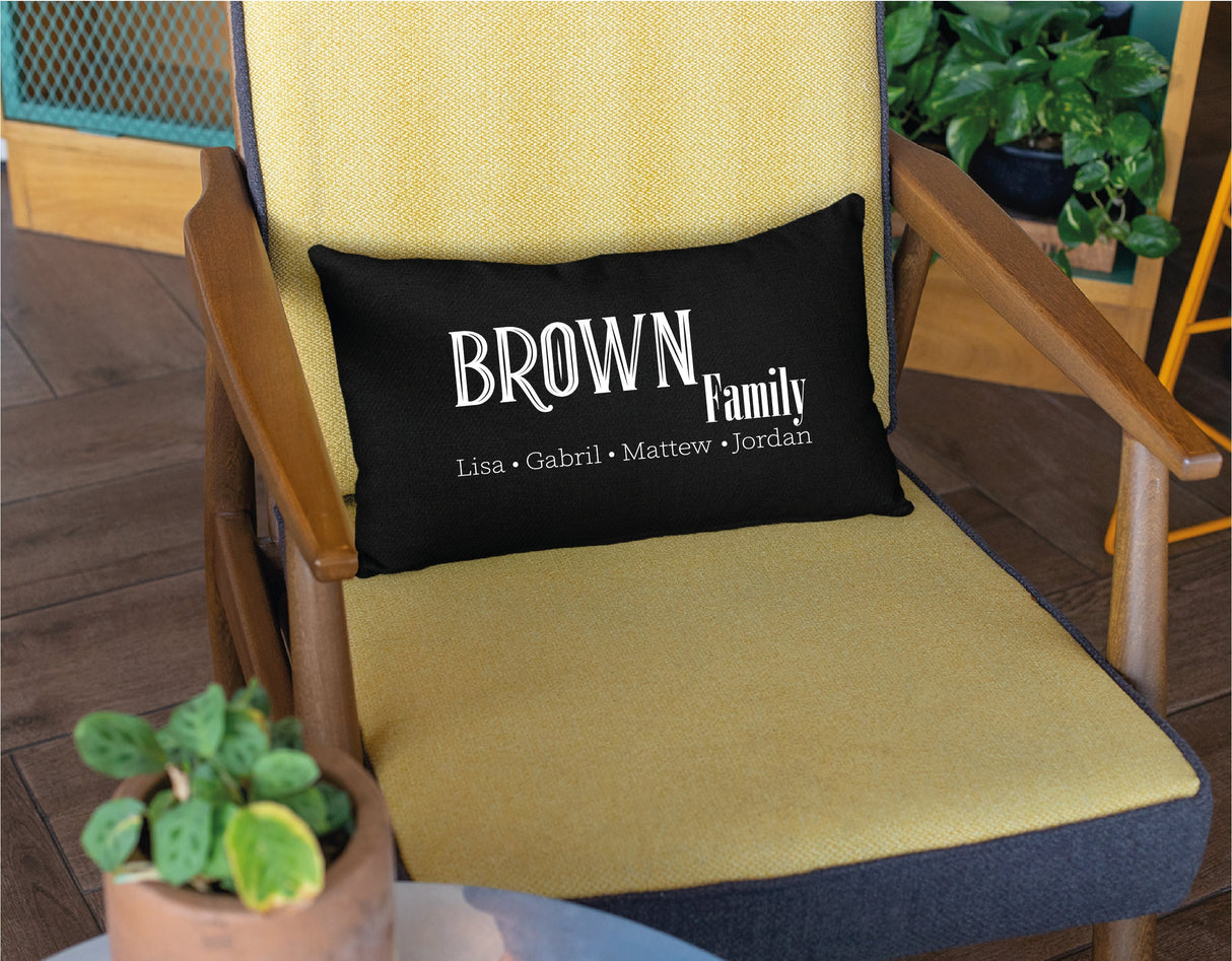 Personalized Family Name Lumbar Pillow, Custom Pillow, Name Pillow, Housewarming Gift, New Home Gift, Home Living, Decorative Pillow, Gift - Arria Home