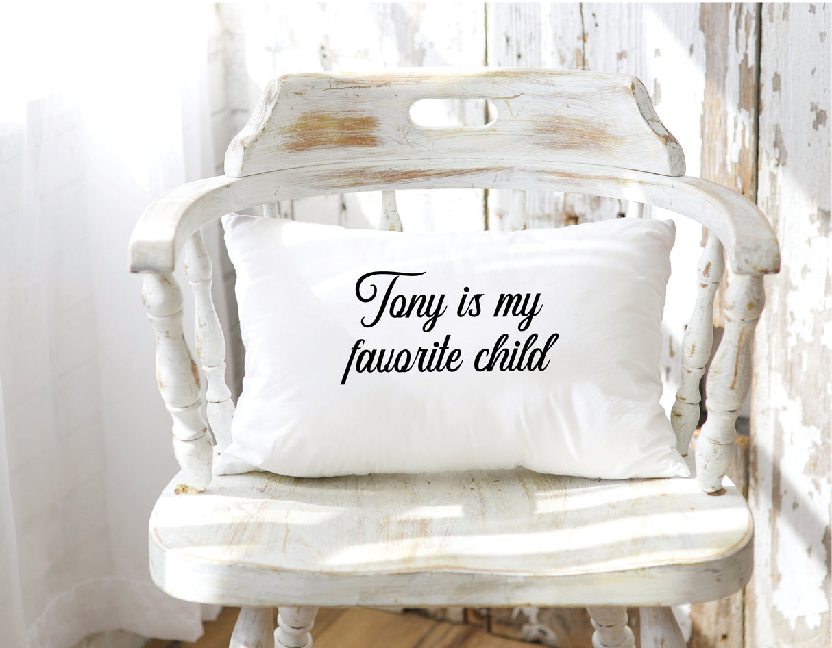 Funny Favorite Child Pillow, Father Gift, Mother Gift, Personalized Pillow, Funny Dad Pillow, Funny Mom Pillow, Funny Custom Pillow, Gift - Arria Home