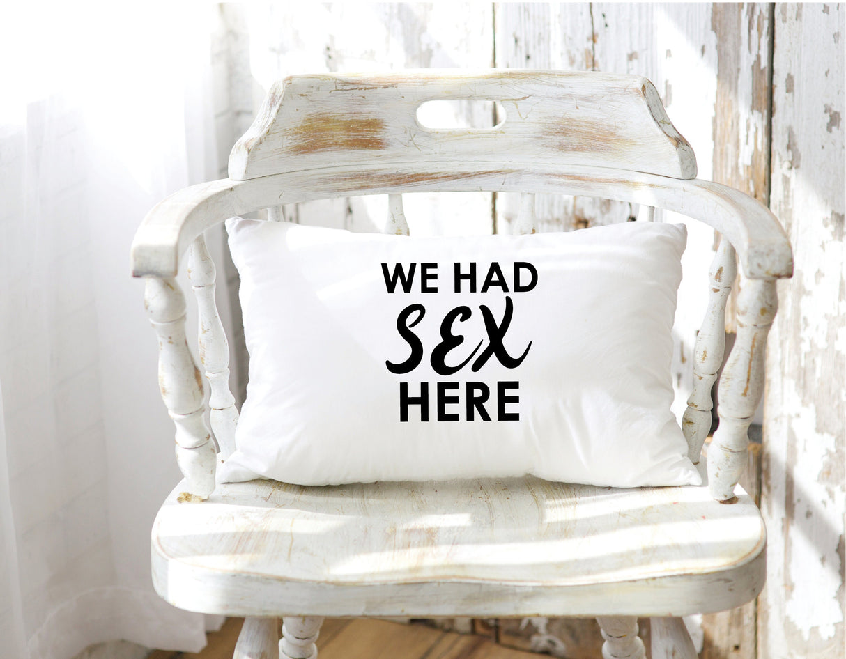 Funny Couple Pillow, We Had Sex Here Pillow, Couple Sex Cushion, Funny Husband Gift, Funny Wife Gift, Gift for Him, Gift For Her, Bedroom - Arria Home