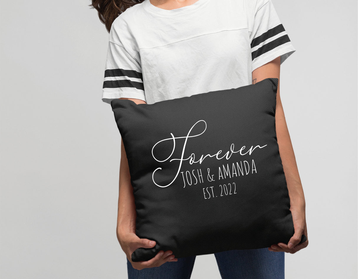 Forever Pillow, Anniversary Gift, Anniversary Pillow, Couple Anniversary Name Pillow, First Anniversary Gift, Couple Name Pillow, Decorative - Arria Home