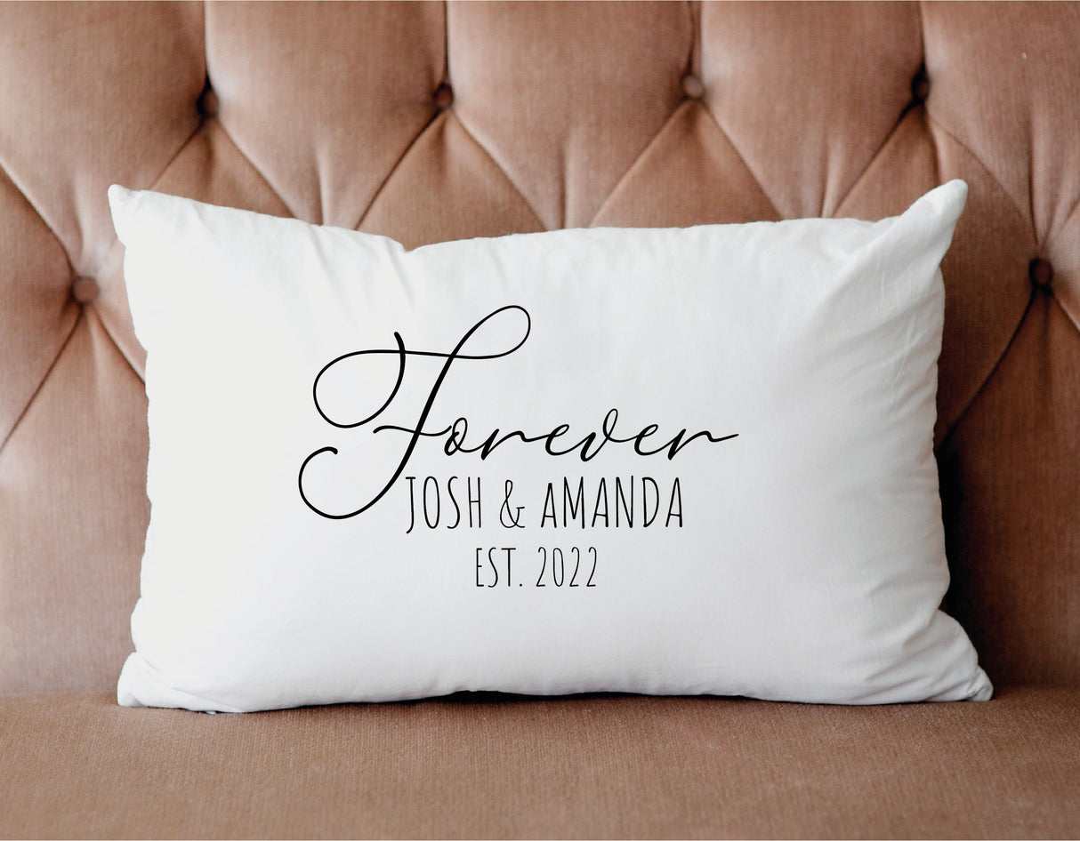 Forever Pillow, Anniversary Gift, Anniversary Pillow, Couple Anniversary Name Pillow, First Anniversary Gift, Couple Name Pillow, Decorative - Arria Home