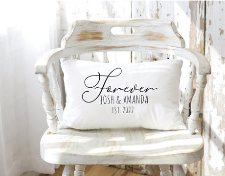 Forever Pillow, Anniversary Gift, Anniversary Pillow, Couple Anniversary Name Pillow, First Anniversary Gift, Couple Name Pillow, Decorative - Arria Home