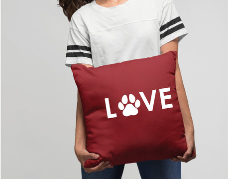 Dog Love Pillow, Dog Mom, Dog Life Pillow, Dog Paw Pillow, Dog Lover Pillow, Pet Pillow, Dog Lover Gift, Decorative Pillow, Puppy Love Gift - Arria Home