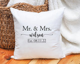 Mr Mrs Pillow, Wedding Favor, Wedding Gift, Personalized Pillow, Custom Couple Pillow, Gift for Couple, Wedding Decor, Personalized Gift - Arria Home