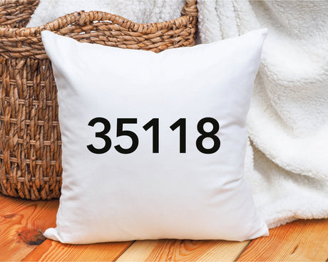 Personalized Zip Code Pillow, New Home Gift, Dorm Decor, Monogrammed Gift, Housewarming Gift, Home Decor, Farmhouse Decor, Living Room Decor - Arria Home