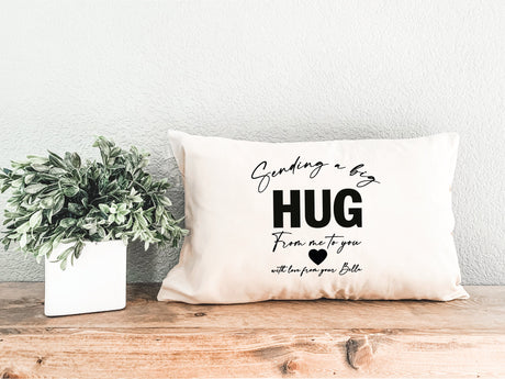 Moving Away Gift, Hug Pillow, College Gift, Distance Gift, Personalized Pillow, Custom Pillow Cover, Customize Pillow, Dorm Room Decor - Arria Home