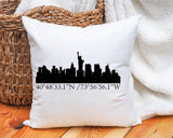 City Skyline Pillow, Moving Away Gift, New City Pillow, College Gift, Moving House Gift, Housewarming Gift, New Home Pillow, Personalized - Arria Home