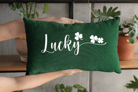 Lucky St Patricks Day Pillow, 17 March Pillow Cover, Spring Decor, St Patricks Decor, Shamrock Lucky Pillow, Personalized Pillow Cover Gift - Arria Home