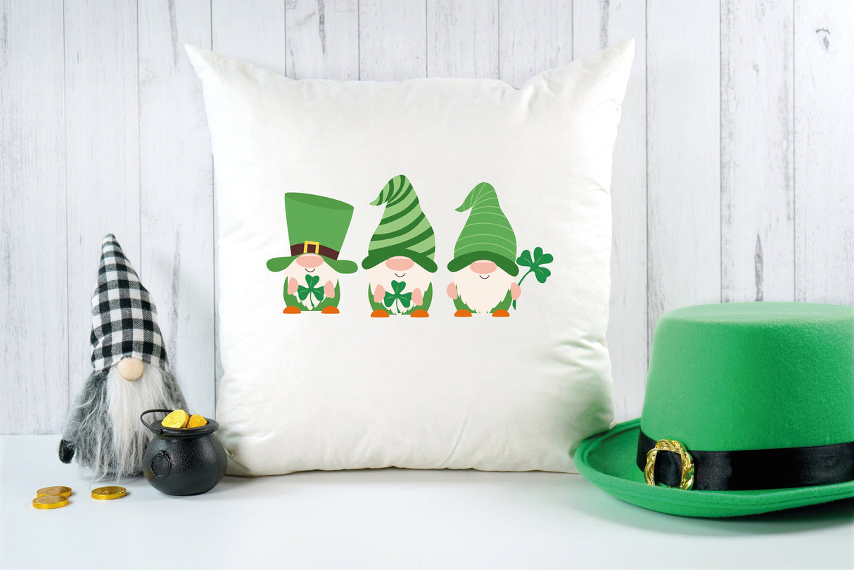 Gnome St Patricks Day Pillow, Irish Decor Gnome Pillow, St Pattys Decor, Spring Gnome Pillow, Gnome Decor, Custom Pillow, Personalized Gift - Arria Home