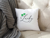 Lucky Clover Pillow, Four Leaf Clover, 17 March Gift, Irish Pillow, Irish Decor, Irish Custom Pillow, Custom Pillow Cover, Green Pillow Gift - Arria Home