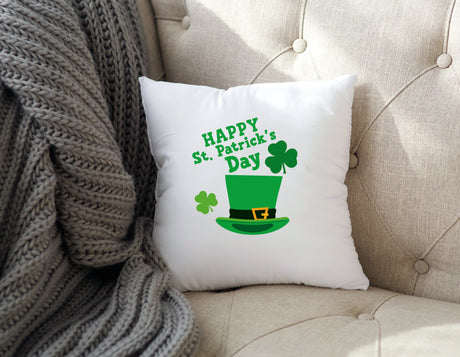 Happy Saint Patricks Day Spring Decoration, Spring Pillow, Spring Decor, Spring Gift, Irish Decor, St Patricks Top Hat Decor, Decor Gift - Arria Home