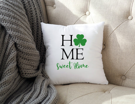 Home Clover Pillow, St Patricks Housewarming Gift, Spring Sweet Home Pillow, St Patricks Day Home Decor Pillow, Irish Home Decorative Gift - Arria Home