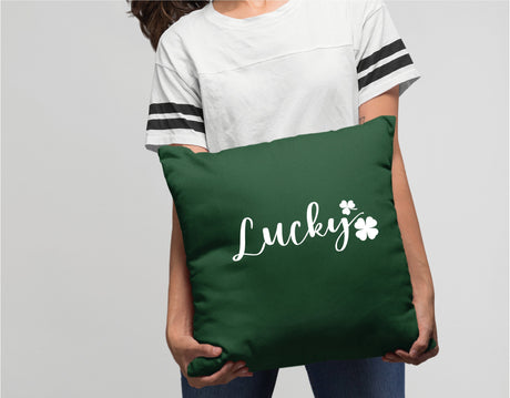 Lucky St Patrick's Day March 17 Clover Pillow, St Patrick Day Gift, Spring Decor, Irish Shamrock Pillow Cover, St Patricks Day Decoration - Arria Home