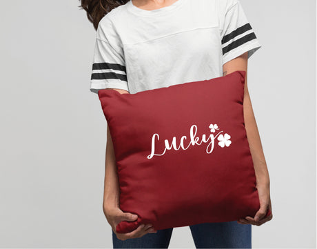 Lucky St Patrick's Day March 17 Clover Pillow, St Patrick Day Gift, Spring Decor, Irish Shamrock Pillow Cover, St Patricks Day Decoration - Arria Home