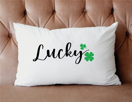 Lucky St Patrick's Day March 17 Clover Pillow, St Patrick Day Gift, Spring Decor, Irish Shamrock Pillow Cover, St Patricks Day Decoration - Arria Home