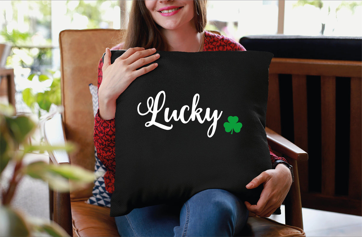 Lucky Irish Pillow, St Patrick's Lucky Decor, Irish Pillow, Irish Gift, Lucky Monogram Pillow, Spring Pillow, Spring Decor, Decorative - Arria Home