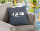 Personalized Zip Code Pillow, Custom Realtor Gift, Housewarming Gift, Present for New House, Custom Cushion, Rustic Decor, Personalize Gift - Arria Home