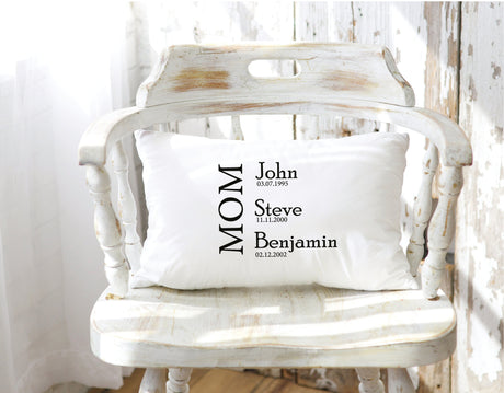 Personalized Kids Name Pillow, Mom Gift, Custom Decorative Pillow, Gift for Mother, Mothers Day Gift, Children Pillow, Personalized Gift - Arria Home