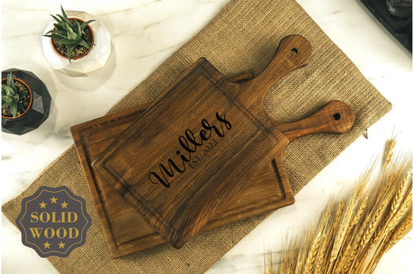 Last Name Engraved Cutting Board, 14-Style, Personalized Name Charcuterie Board, Cheese Board, - Arria Home