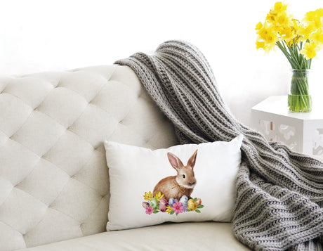 Easter Bunny Egg Pillow, Easter Decor, Bunny Decor, Spring Rabbit Pillow, Easter Gift, Farmhouse Decor, Easter Outdoor Pillow, Spring Decor - Arria Home