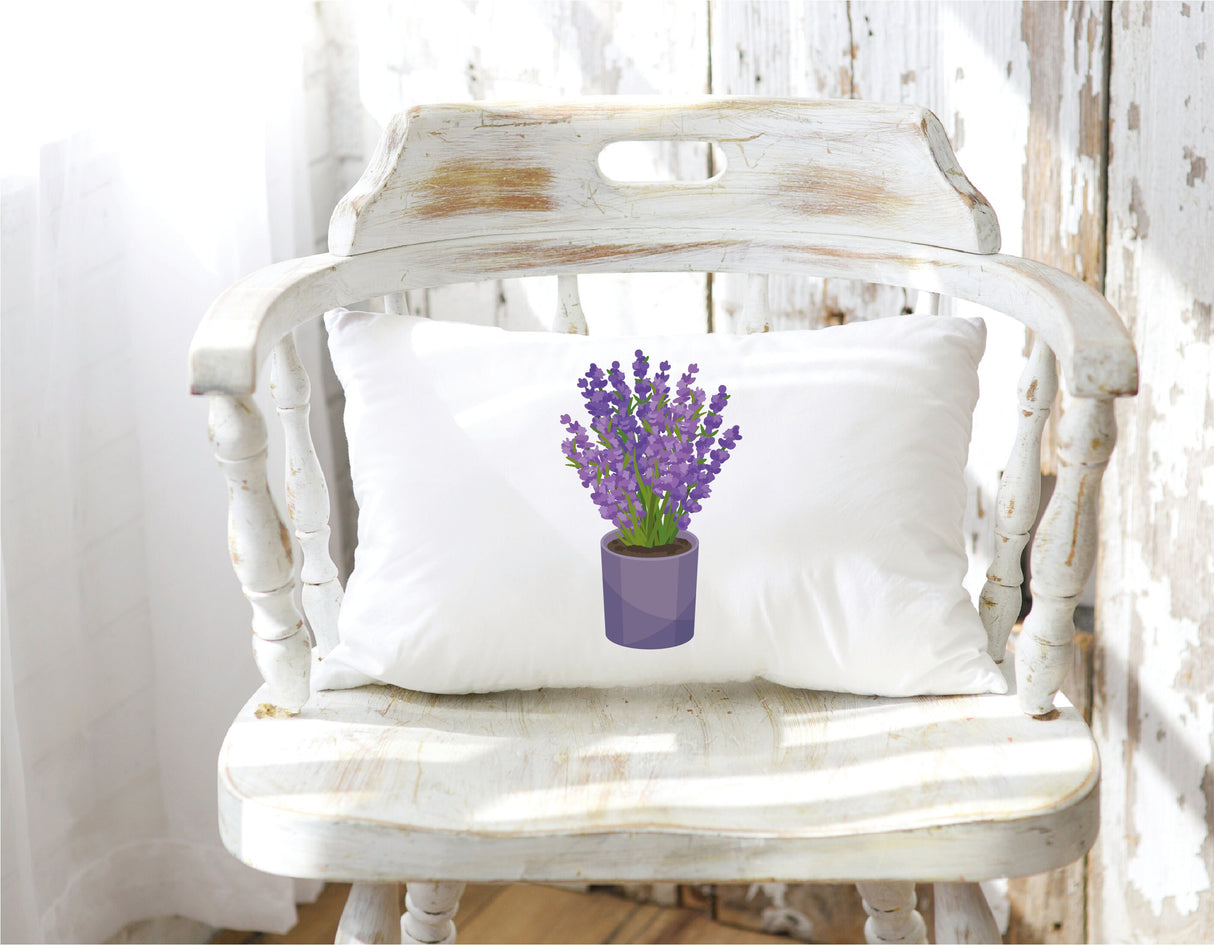 Lavender Pillow, Lavender Decor, Spring Pillow, Spring Decor, Farmhouse Pillow, Lavender Lumbar Pillow, Home Living Decor, Lavender Gift - Arria Home